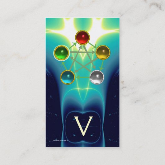 CHINEES VIJF ELEMENTEN FENG SHUI SPIRITUELE ENERGI VISITEKAARTJE (Achterkant)