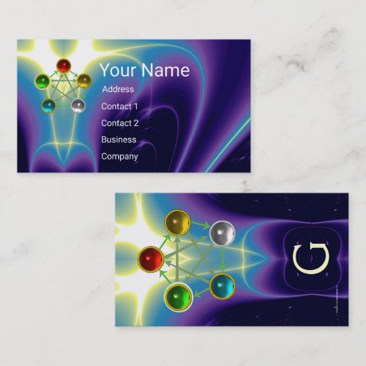 CHINEES VIJF ELEMENTEN FENG SHUI SPIRITUELE ENERGI VISITEKAARTJE (Voorkant / Achterkant)