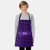 Chinees violet roze minimaal patroon schort (Gedragen)