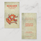 Chinees Visitekaartje Restaurantmanager Dragon (Voorkant / Achterkant)