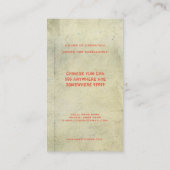 Chinees Visitekaartje Restaurantmanager Dragon (Achterkant)