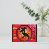 Chinees visitekaartje van dierlijk geit (Staand voorkant)