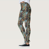 Chinees vissymbool bruine en turquoise Leggings (Links)