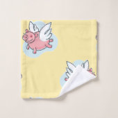 Chinees vliegende Varkens: Birthday Yellow Bath T Bad Handdoek (Wasdoekje)