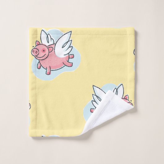 Chinees vliegende Varkens: Birthday Yellow Bath T Bad Handdoek (Wasdoekje)