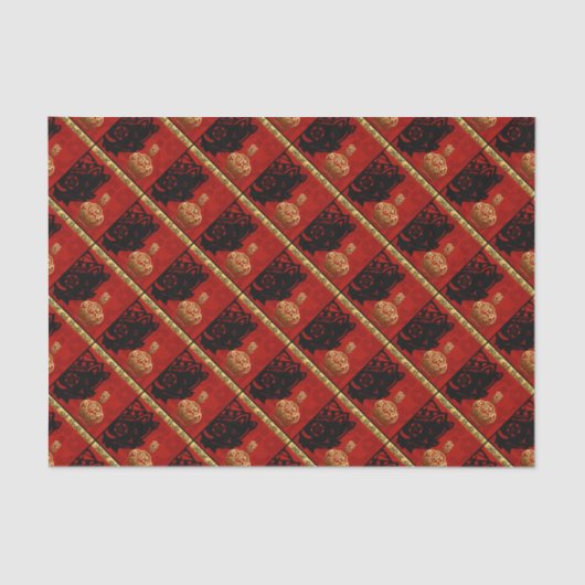 Chinees vliegenierjaar dierlijk geboortedagboek tissuepapier (Voorkant)