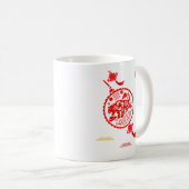 Chinees volkskunstpapier snijdt het tijgerjaar van koffiemok (Voorkant rechts)