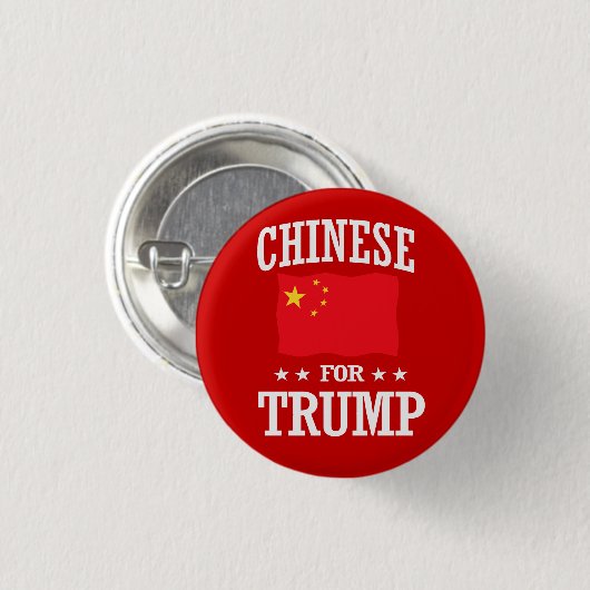 CHINEES VOOR TRUMP RONDE BUTTON 3,2 CM (Voorkant /achterkant)