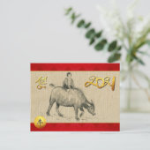 Chinees waterbuffel jaar 2021 HpostC Feestdagenkaart (Staand voorkant)