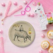 Chinees waterbuffel jaar 2021 PP Papieren Bordje (Feest)