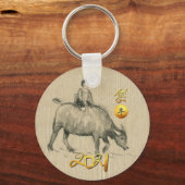 Chinees waterbuffelkind Ox 2021 RK Sleutelhanger (Voorkant)