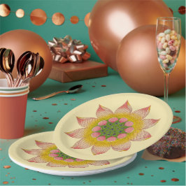 Chinees Waterlly Flower Design Papier Borden Papieren Bordje