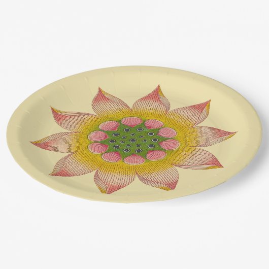 Chinees Waterlly Flower Design Papier Borden Papieren Bordje (Gekanteld)