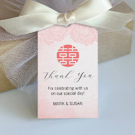 Chinees Waterverf Dubbel Geluk Bruiloft Label Cadeaulabel