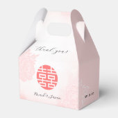 Chinees Waterverf pioenen bruiloft Bedankdoosjes (Voorkant Zijde)