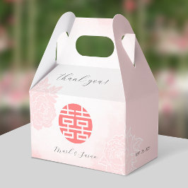 Chinees Waterverf pioenen bruiloft Bedankdoosjes