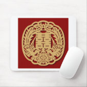Chinees weddenschap tegen dubbelgeluk (v2) muismat (Met muis)