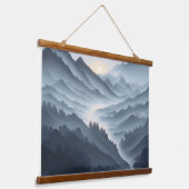 Chinees weiland met rivier hangend wandkleed (Gebogen)