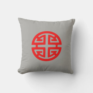 Chinees welvaartssymbool rood kussen