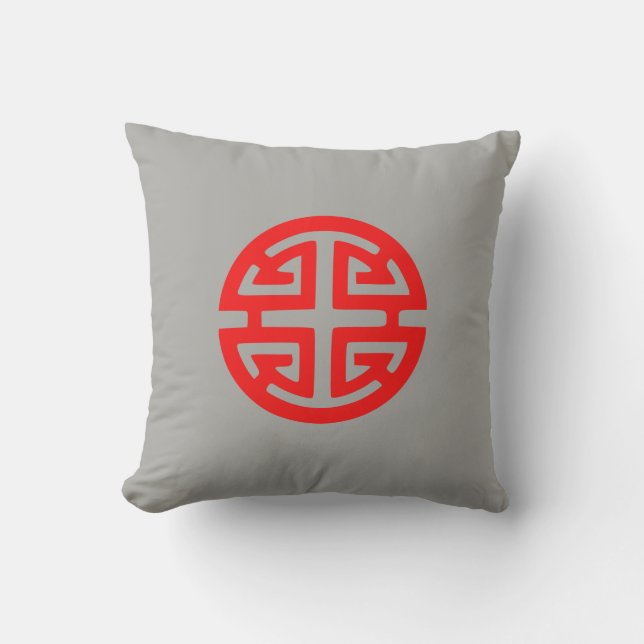 Chinees welvaartssymbool rood kussen (Voorkant)