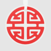 Chinees welvaartssymbool rood ornament (achterkant)