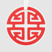 Chinees welvaartssymbool rood ornament (voorkant)