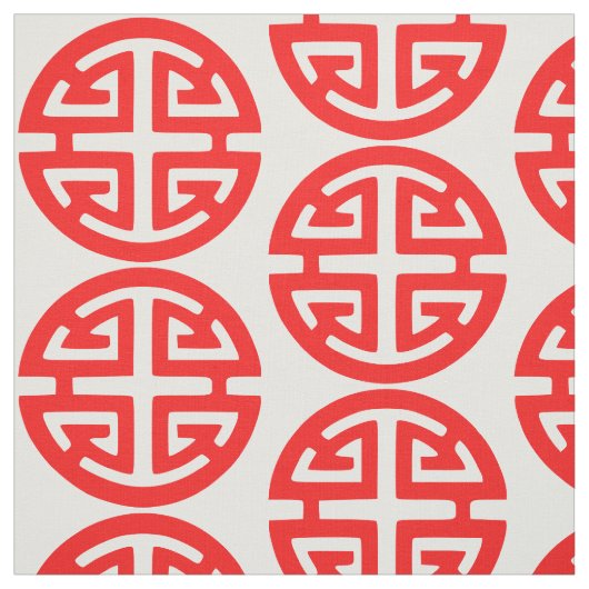 Chinees welvaartssymbool rood stof (Swatch)