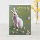 Chinees Wenskaart voor nieuwe konijnen Kaart (Gele Bloem)