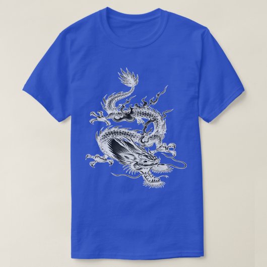 Chinees wit draak mythisch wezen t-shirt (Design voorkant)