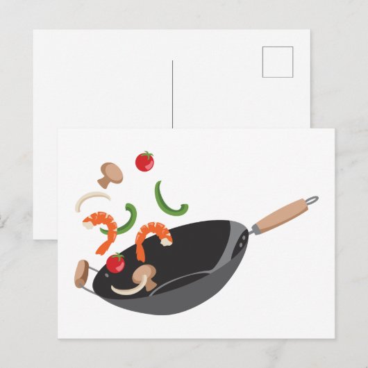 Chinees Wok Briefkaart (Voorkant / Achterkant)