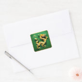 Chinees Y Houten Draak Jaar 2024 SqS Vierkante Sticker (Envelop)