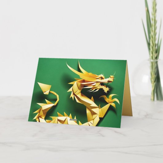 Chinees Y Wood Dragon Jaar 2024 GC Vakantie Kaart (Achterkant)