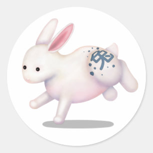 Chinees Zodiab Rabbit Cute Astrology Sign Ronde Sticker