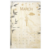 Chinees Zodiab Rabbit Year Golden Bamboo Kalender (Mar 2027)