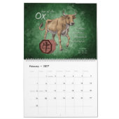 Chinees Zodiac 2021: Jaar van het Ox-kunstwerk Kalender (Feb 2027)