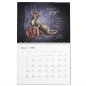 Chinees Zodiac 2021: Jaar van het Ox-kunstwerk Kalender (Jan 2026)