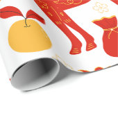 Chinees Zodiac Chinees nieuwjaarspatroon Cadeaupapier (Rol Hoek)