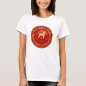 Chinees Zodiac Dog Red/Gold ID542 T-shirt (Voorkant)