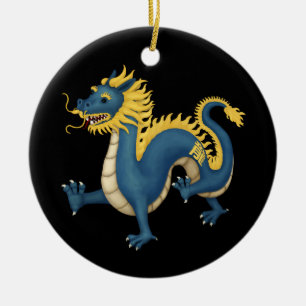 Chinees Zodiac Dragon Astrologie teken zwart Keramisch Ornament