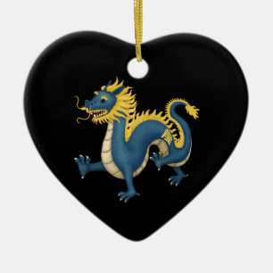 Chinees Zodiac Dragon Astrologie teken zwart Keramisch Ornament