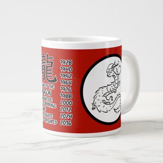 Chinees Zodiac Dragon Jumbo Mok (Voorkant rechts)