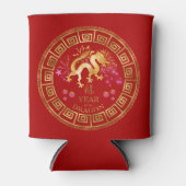 Chinees Zodiac Dragon Red/Gold ID542 Blikjeskoeler (Voorkant)