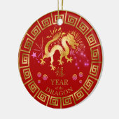 Chinees Zodiac Dragon Red/Gold ID542 Keramisch Ornament (Links)