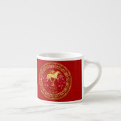 Chinees Zodiac Horse Red/Gold ID542 Espresso Kop (Rechts)