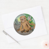 Chinees Zodiac-jaar van de aap Ronde Sticker (Envelop)