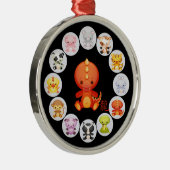 Chinees Zodiac-jaar van de draak Metalen Ornament (Rechts)