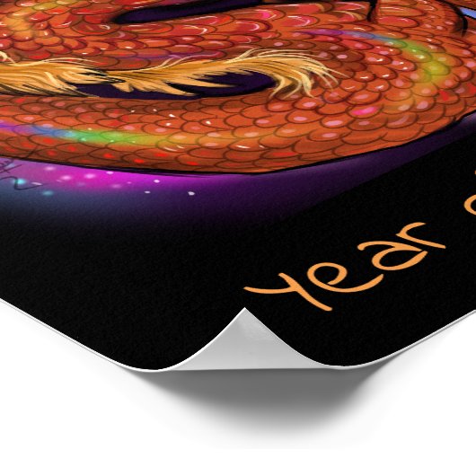 Chinees Zodiac-jaar van de draak Poster (Hoek)