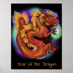 Chinees Zodiac-jaar van de draak Poster