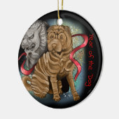Chinees Zodiac-jaar van de hond Keramisch Ornament (Links)