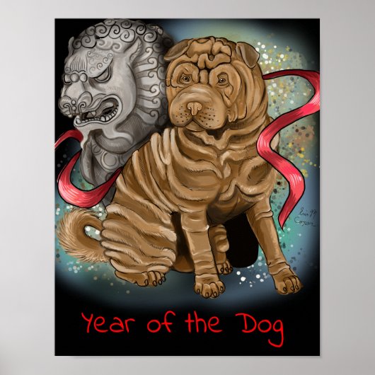 Chinees Zodiac-jaar van de hond Poster (Voorkant)